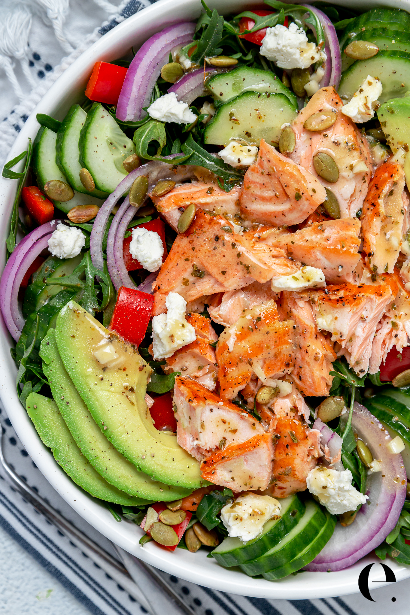 Greek Salmon Salad Bowl